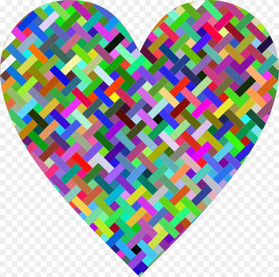 Colorful Heart Lattice Weave Icons, Pattern Png Image