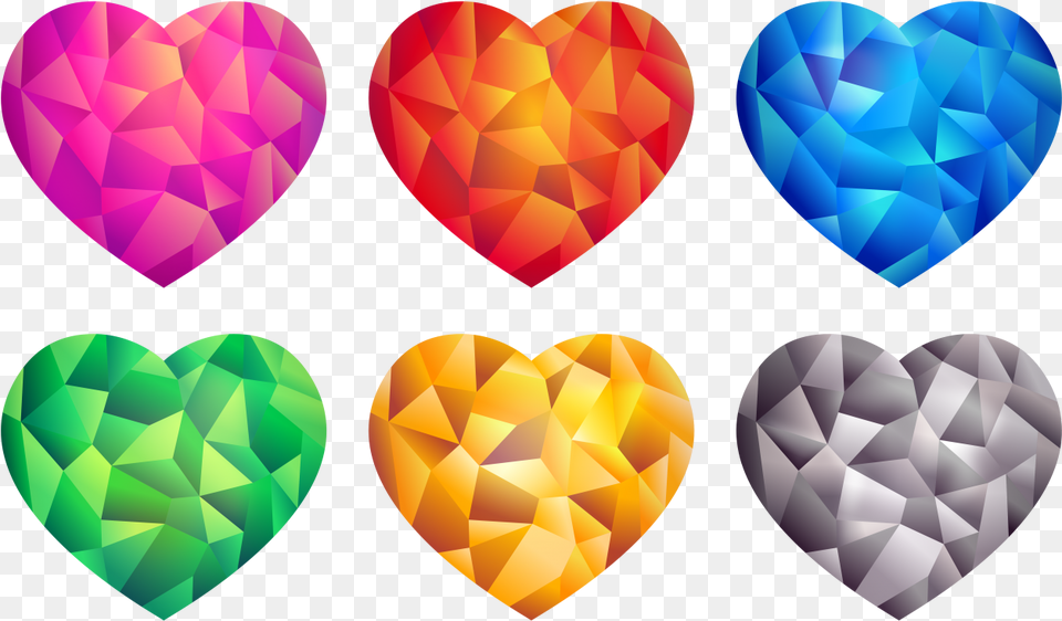 Colorful Hearts Colorful Heart, Accessories, Jewelry, Gemstone, Diamond Free Transparent Png