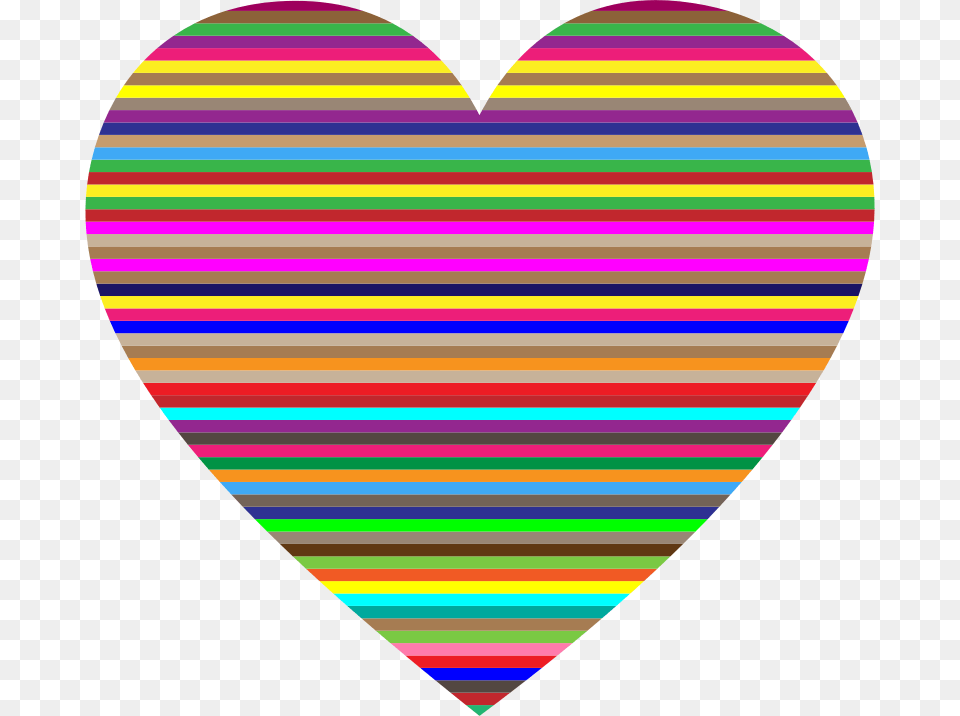 Colorful Horizontal Striped Heart Colorful Clip Art Free Png Download
