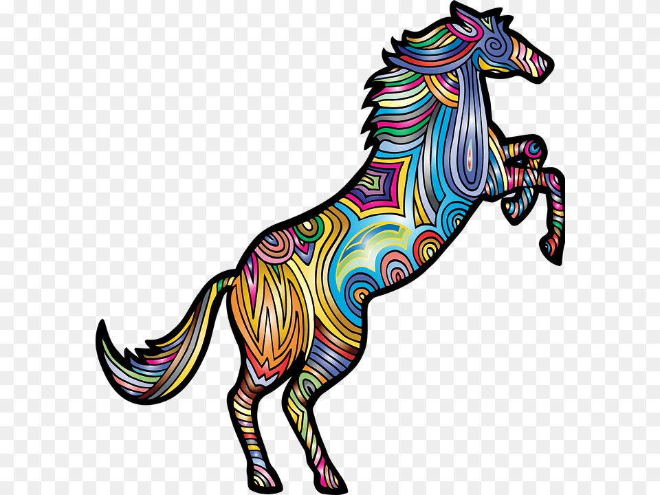 Colorful Horse, Art, Adult, Person, Woman Free Png Download