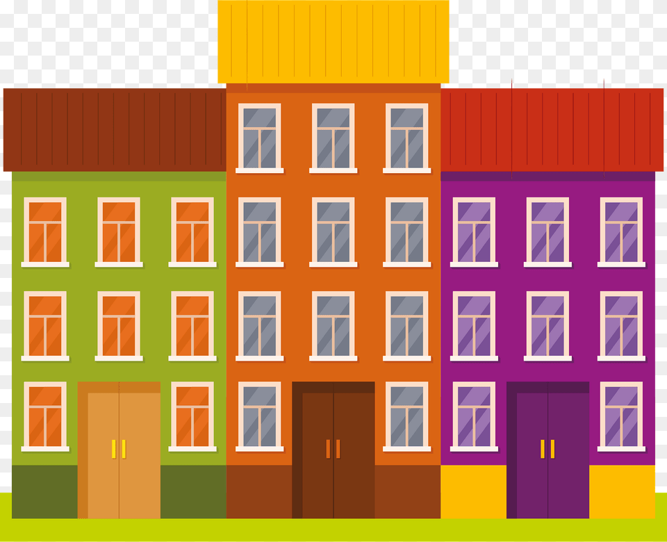 Colorful Houses Clipart, Neighborhood, Painting, Art, Housing Png