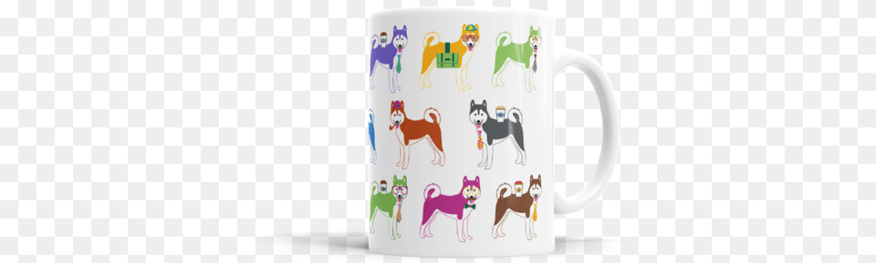 Colorful Husky Mug Basset Hound, Cup, Animal, Canine, Dog Png Image