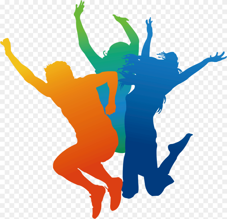 Colorful Jumping Portrait Silhouette Youth Festival Youth Day Background, Dancing, Leisure Activities, Person Free Png
