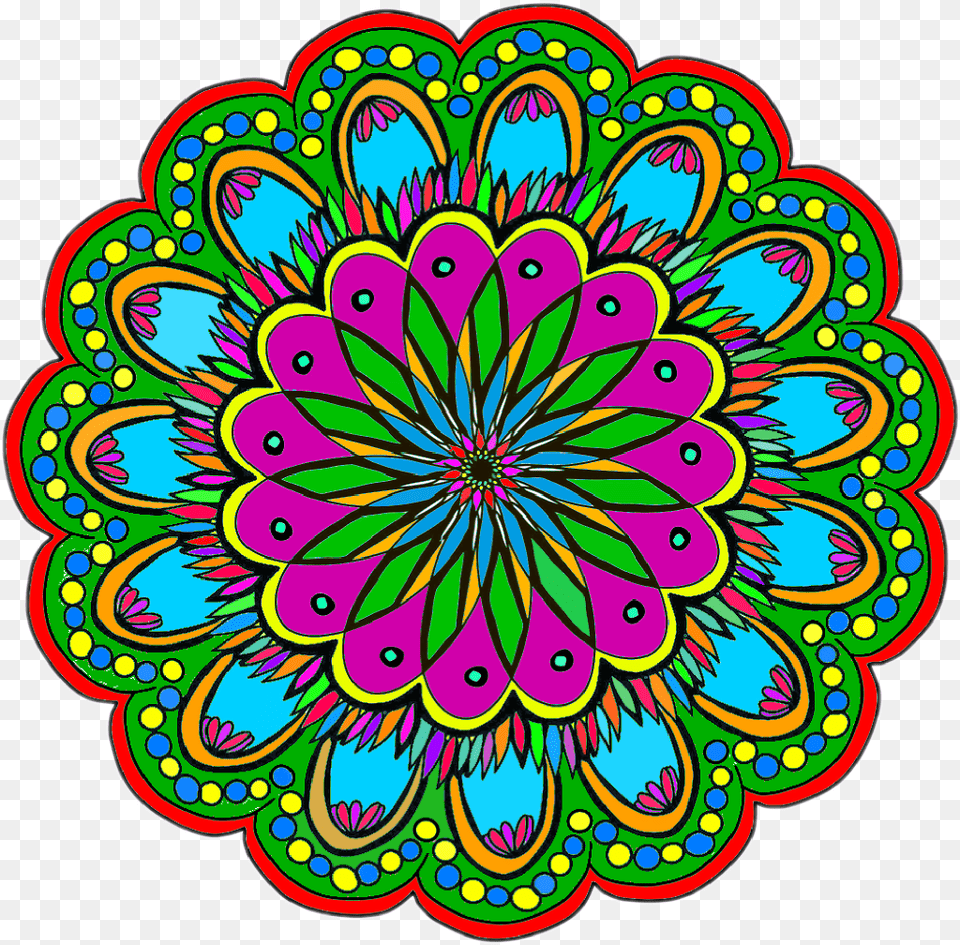 Colorful Mandala Freetoedit Circle, Art, Floral Design, Graphics, Pattern Png