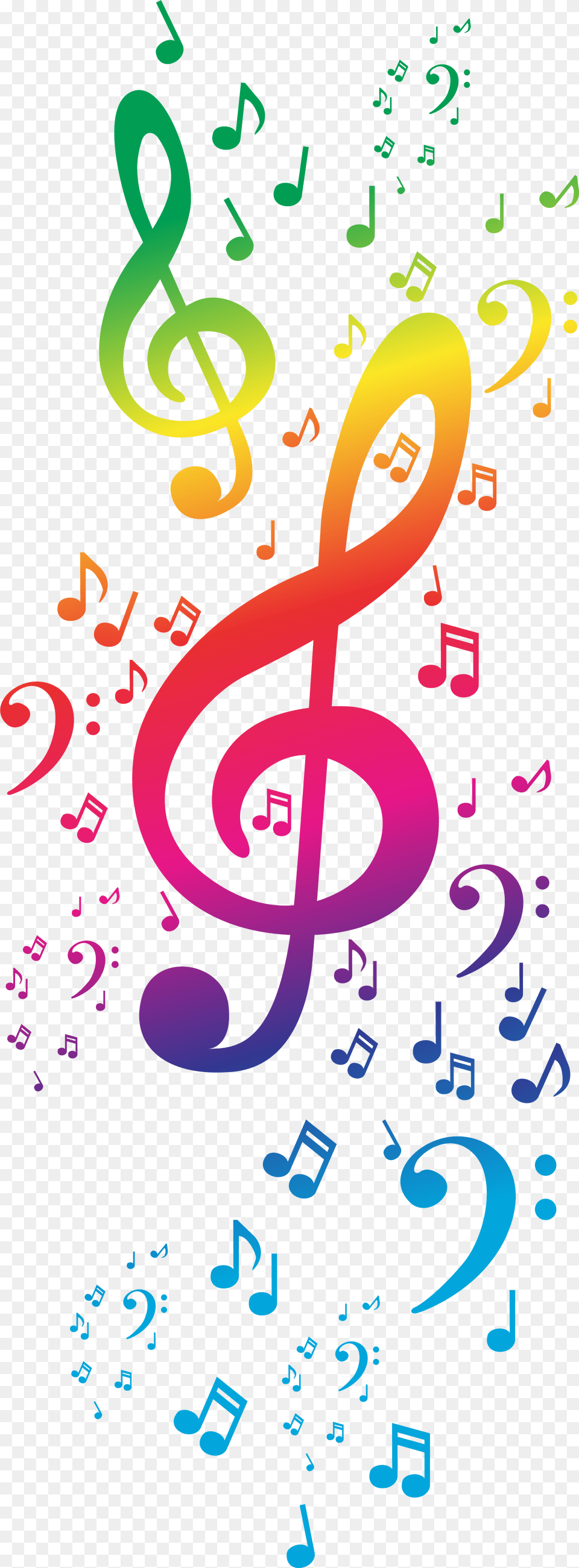 Colorful Music Clipart Transparent Transparent Background Colorful Music Notes, Text, Symbol, Number Free Png Download