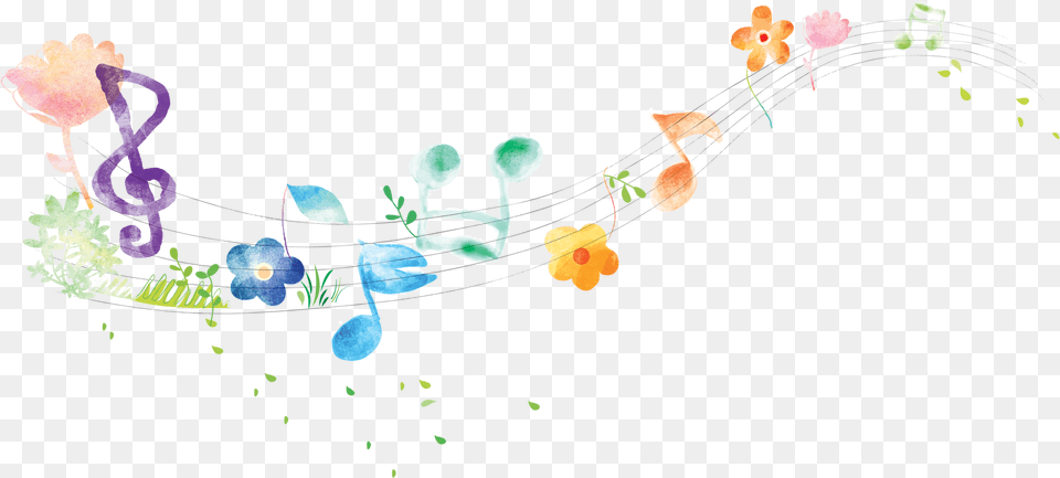 Colorful Music Notes, Art, Graphics, Flower, Plant Png Image