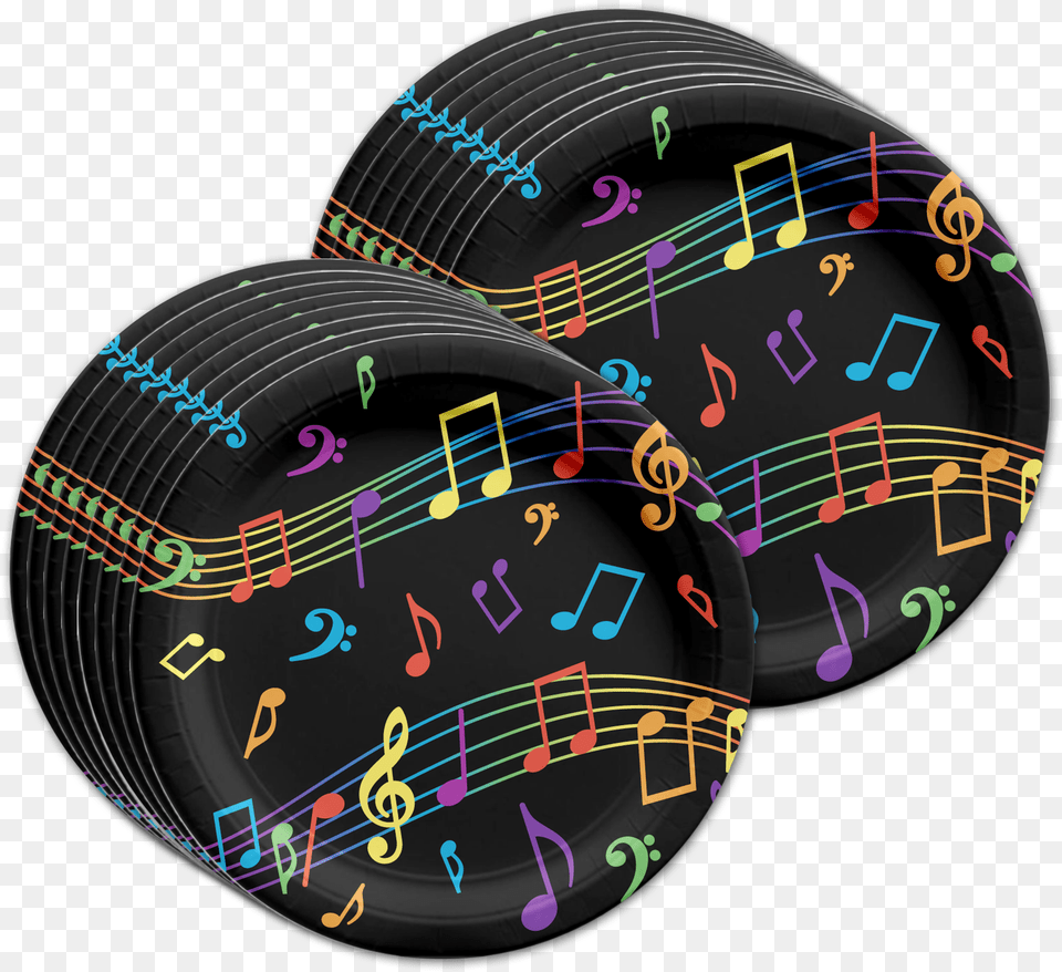 Colorful Music Notes Birthday Party Tableware Kit For 16 Dot, Cad Diagram, Diagram, Disk Png Image