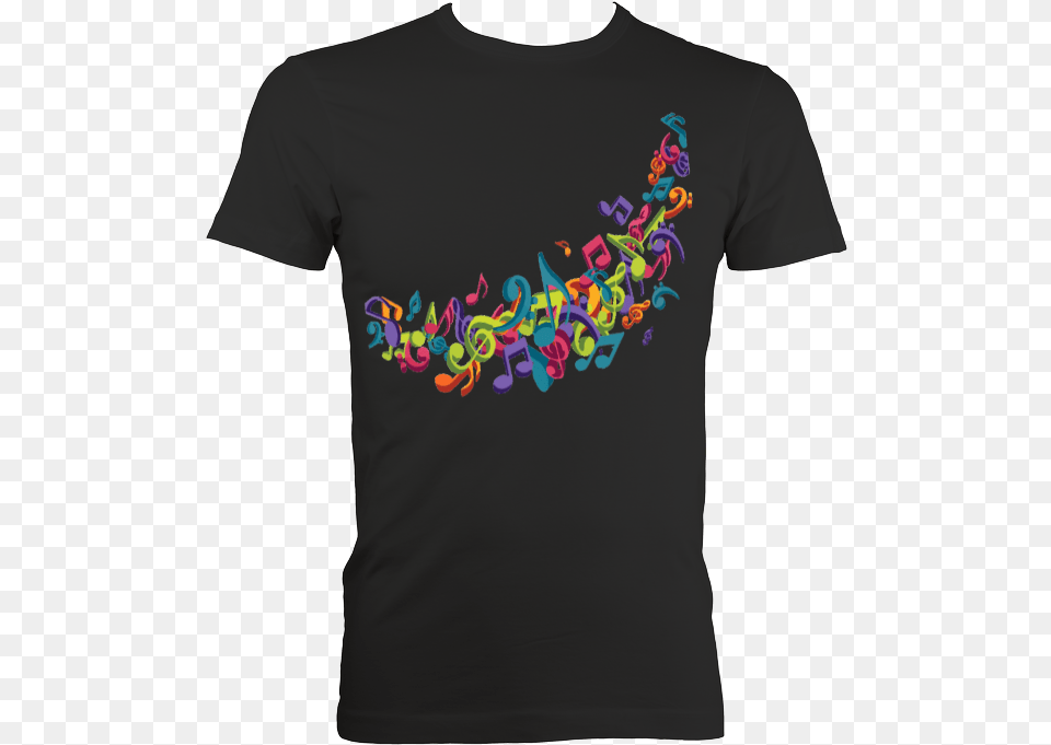 Colorful Music Notes Fitted T Shirt Tee Shirt Ralph Lauren Rouge, Clothing, T-shirt, Pattern, Art Free Png Download
