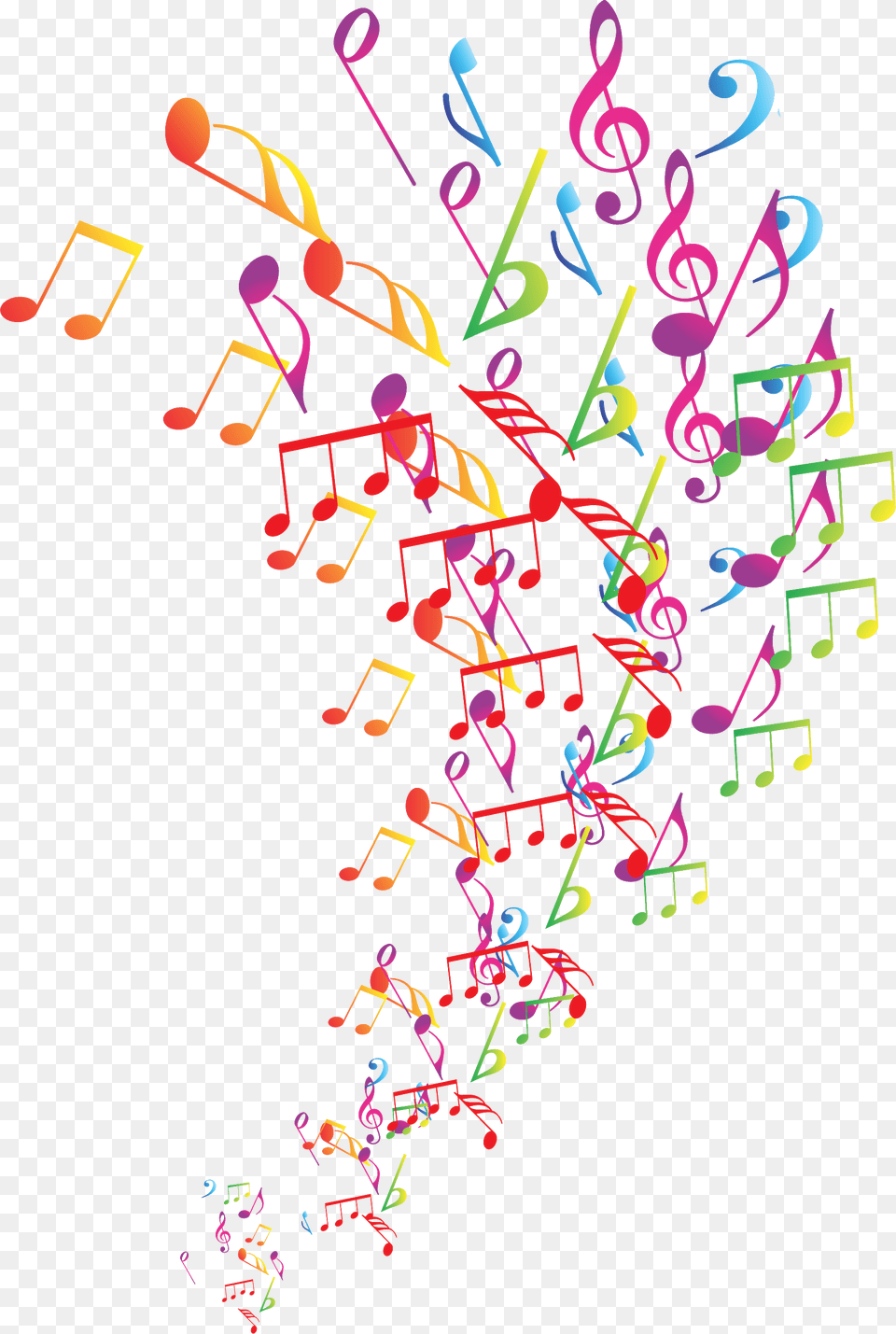 Colorful Music Symbols Download Colorful Music Symbol, Paper, Confetti, White Board, Text Free Png