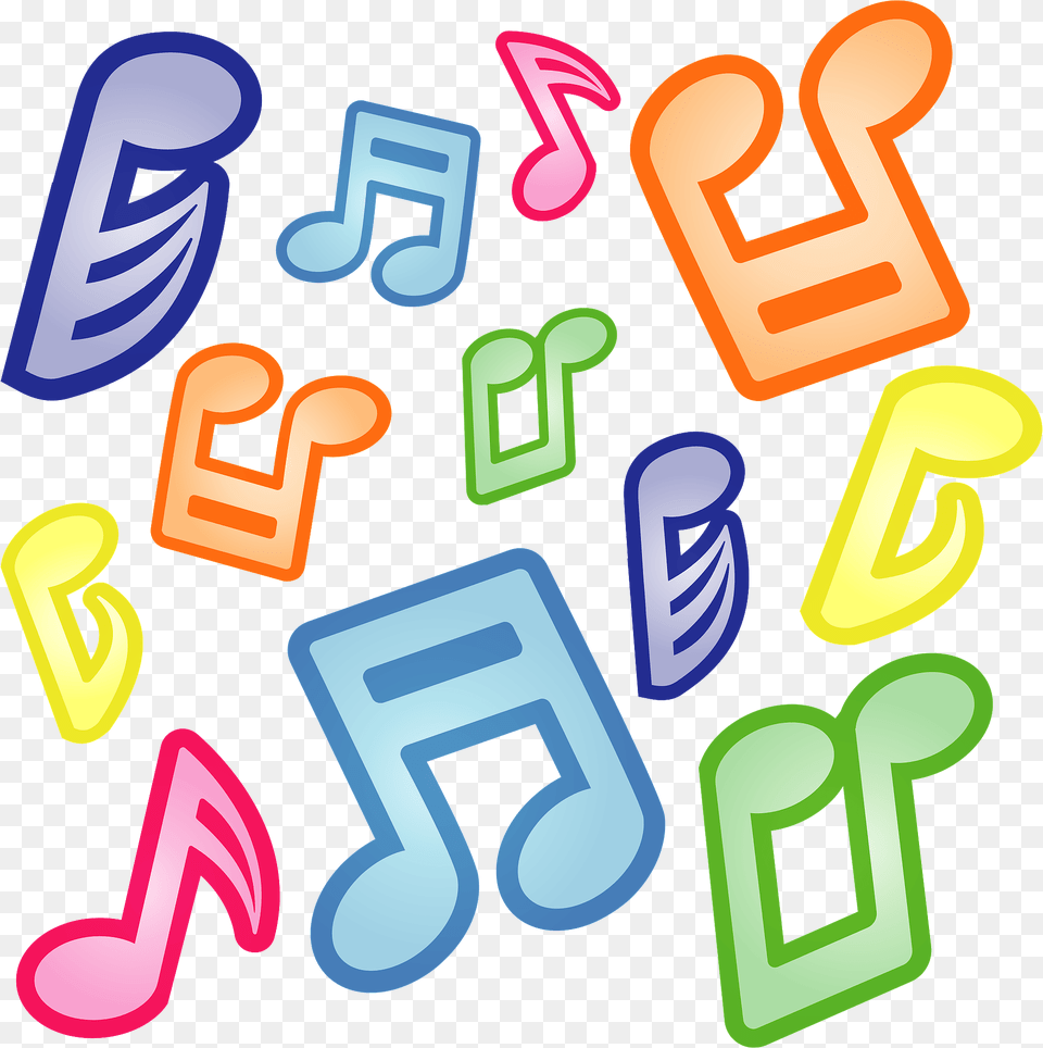 Colorful Musical Notes Design Clipart, Text, Number, Symbol Free Transparent Png