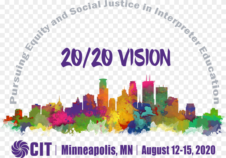 Colorful Outline Of Downtown Minneapolis With The Words 2020 Vision Theme, Art, Graphics Free Transparent Png