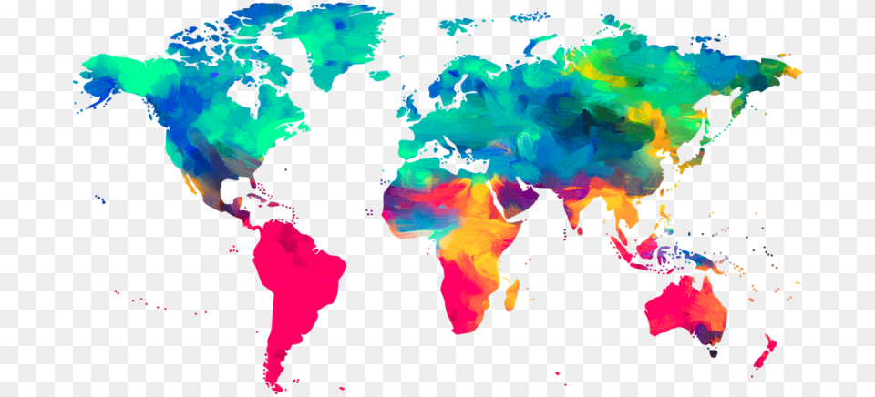 Colorful Outline Of The Continents Legal Cbd World Map, Adult, Female, Person, Woman Free Png Download