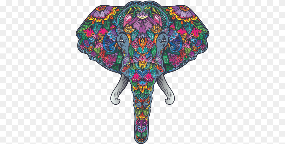 Colorful Pattern Elephant Head Feng Shui Good Luck Good Luck Elephant Head, Art, Animal, Mammal, Wildlife Png Image