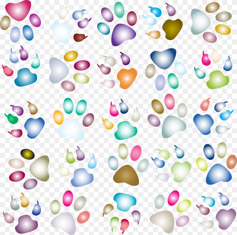 Colorful Paw Print Background, Confetti, Paper Free Transparent Png