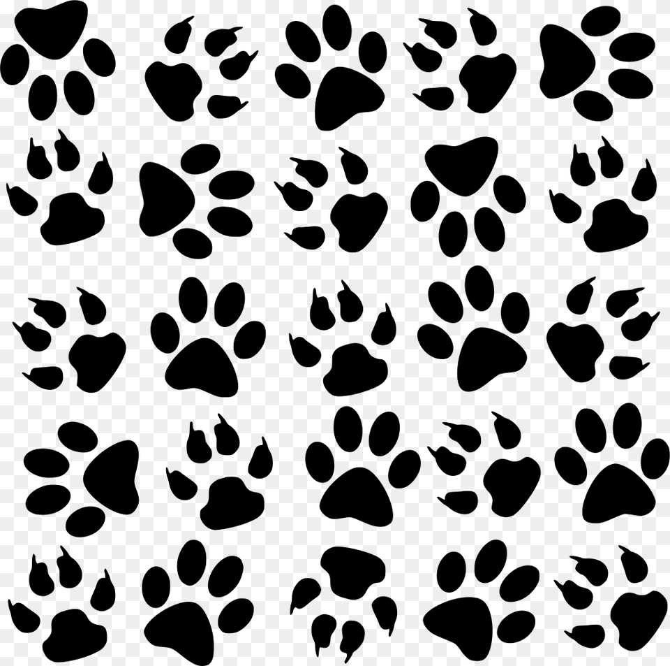 Colorful Paw Print Clipart, Gray Png