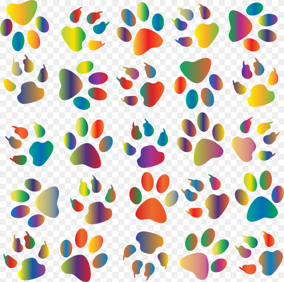 Colorful Paw Prints Pattern Background Reinvigorated Colorful Cat Paw Prints, Paper, Confetti Free Transparent Png