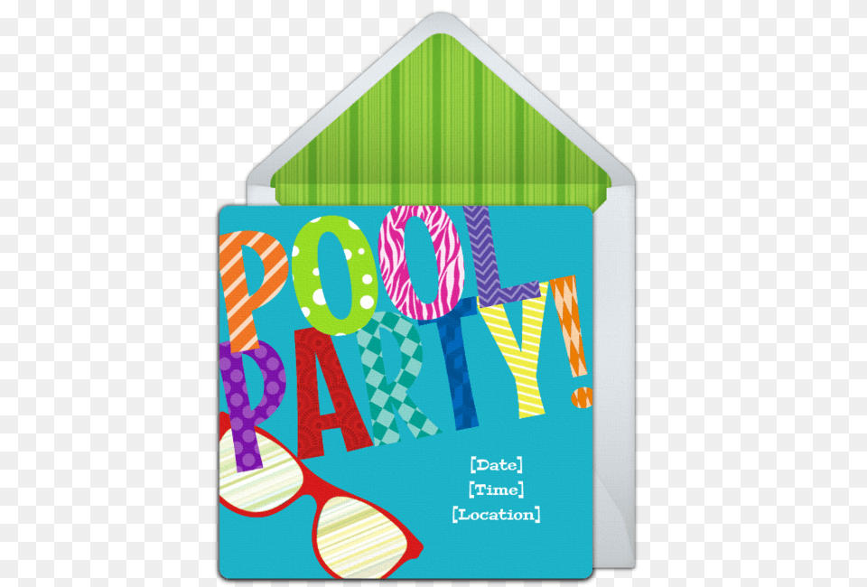 Colorful Pool Party Invitations Birthday Party Ideas More, Advertisement, Poster, Envelope, Mail Png