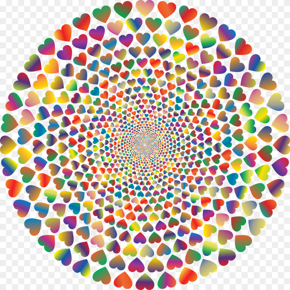 Colorful Prismatic Chromatic Photo Heart Vortex, Pattern, Spiral, Art, Accessories Free Transparent Png