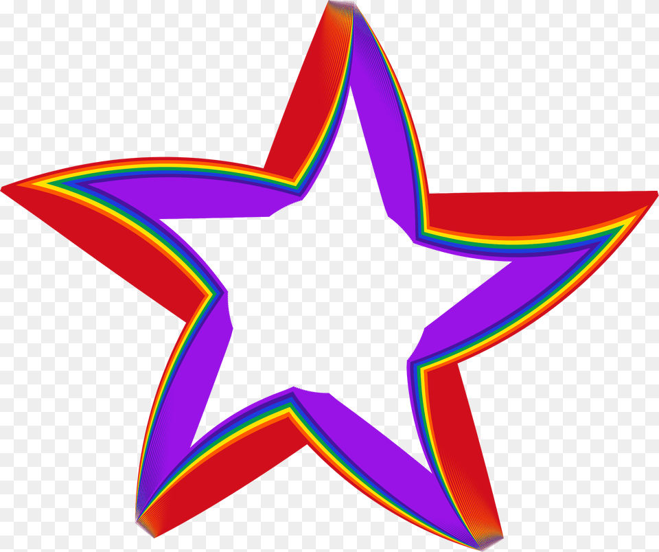 Colorful Prismatic Chromatic Rainbow Star Shape Rainbow Star Clip Art, Star Symbol, Symbol Free Png