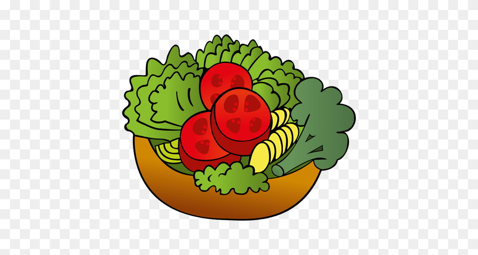 Colorful Salad Cartoon, Food, Produce, Plant, Radish Png
