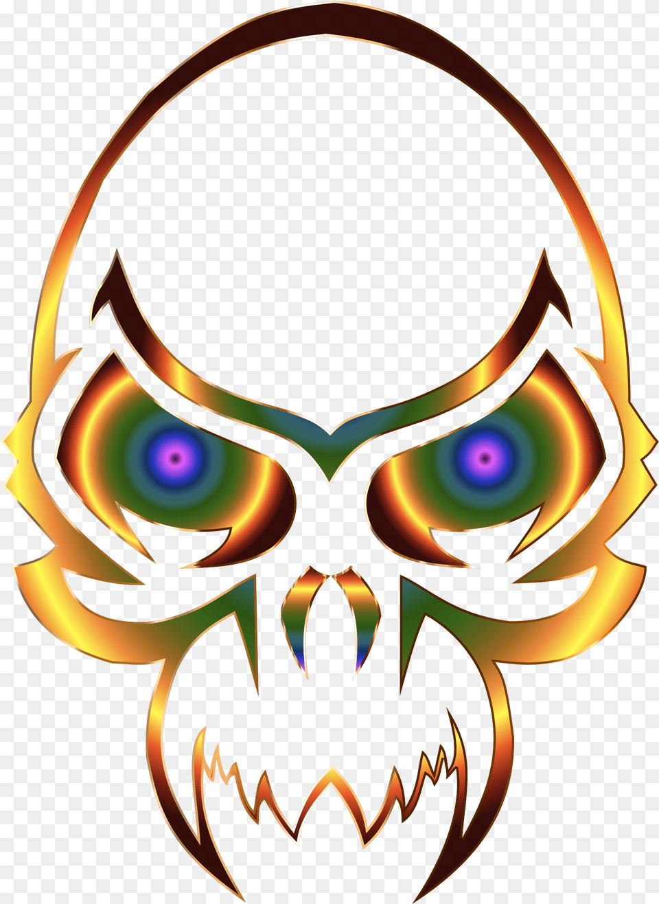 Colorful Skull 2 Clip Arts Tattoo Design Cartoons Skulls, Bow, Weapon, Accessories Png Image