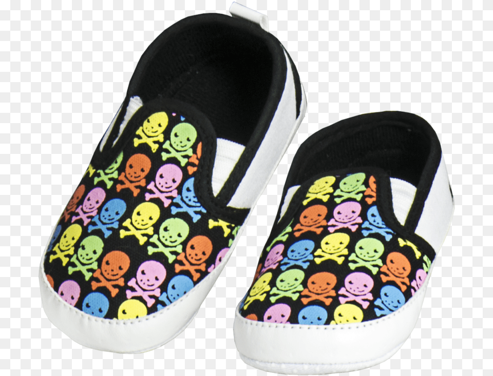 Colorful Skull Baby Shoes Zombie Survivor Baby Gift Slip On Shoe, Clothing, Footwear, Sneaker, Person Free Transparent Png