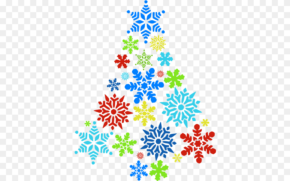Colorful Snowflake Tree Clip Art Red Snowflake Clipart, Graphics, Pattern, Floral Design, Chandelier Png Image