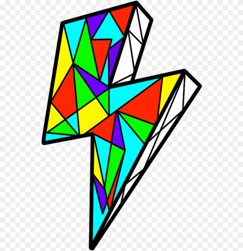 Colorful Spark Lightning Overlapping Geometric Child, Toy, Art, Kite Png Image