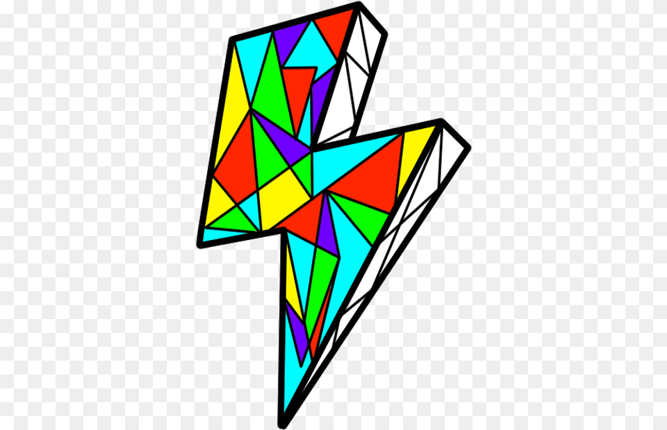 Colorful Spark Lightning Overlapping Geometric Triangle, Toy, Art, Kite Free Png Download