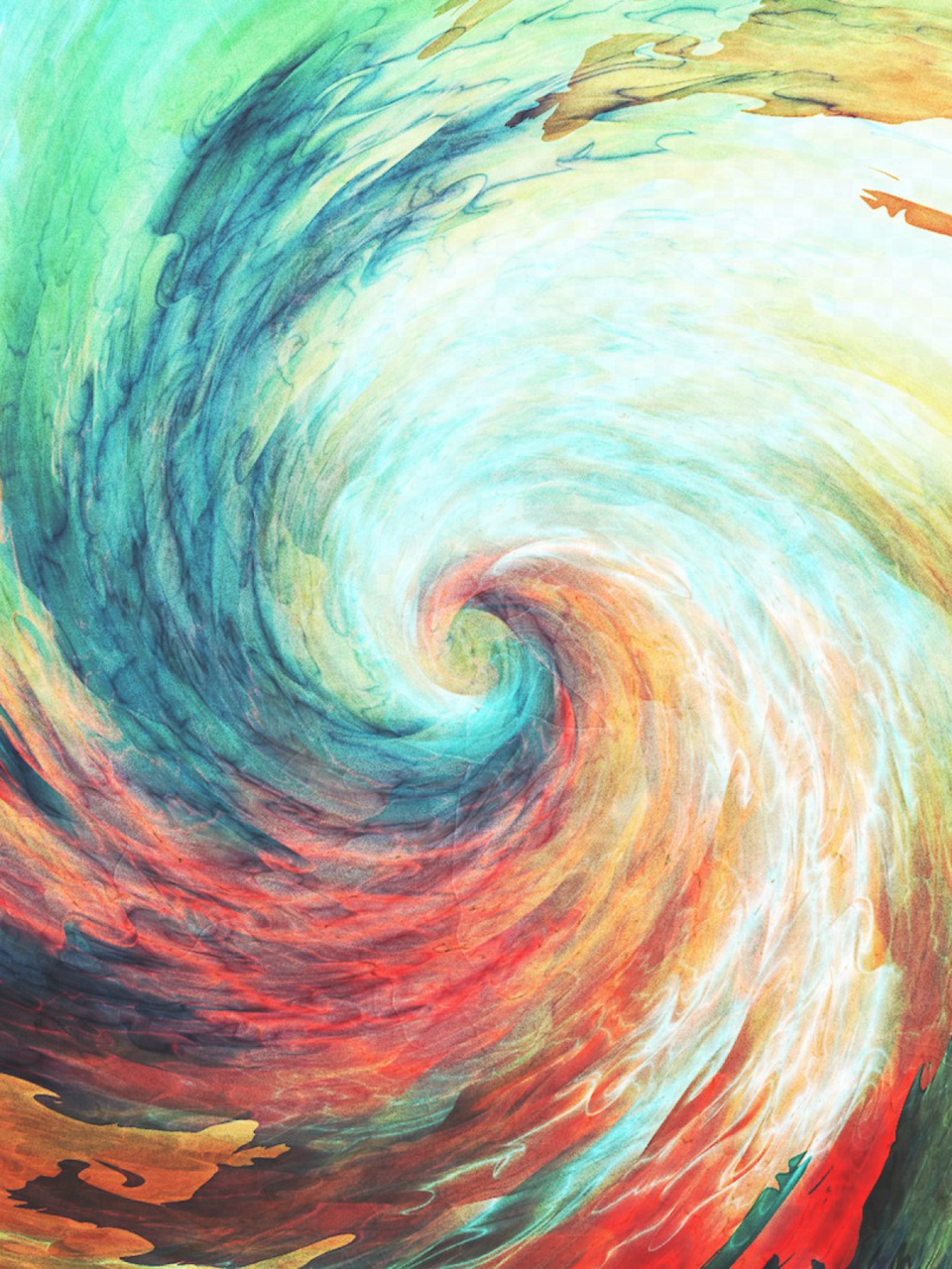 Colorful Spiral Watercolor Android Wallpaper Abstract Art, Modern Art, Canvas, Painting, Pattern Free Png Download