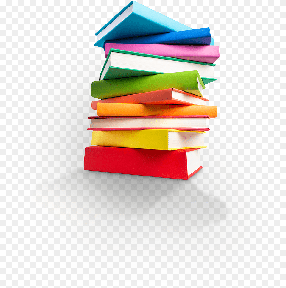 Colorful Stacked Books, Book, Publication, Paper Png