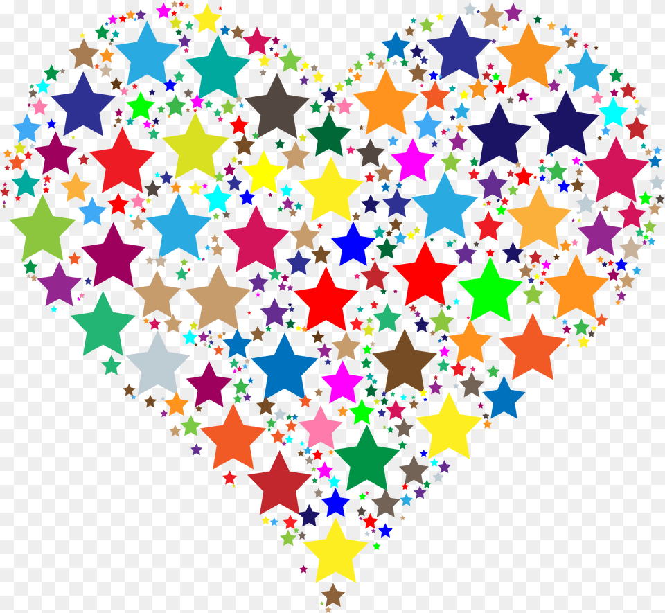 Colorful Stars Big Image Heart Of Stars Clipart, Pattern, Flag Free Transparent Png
