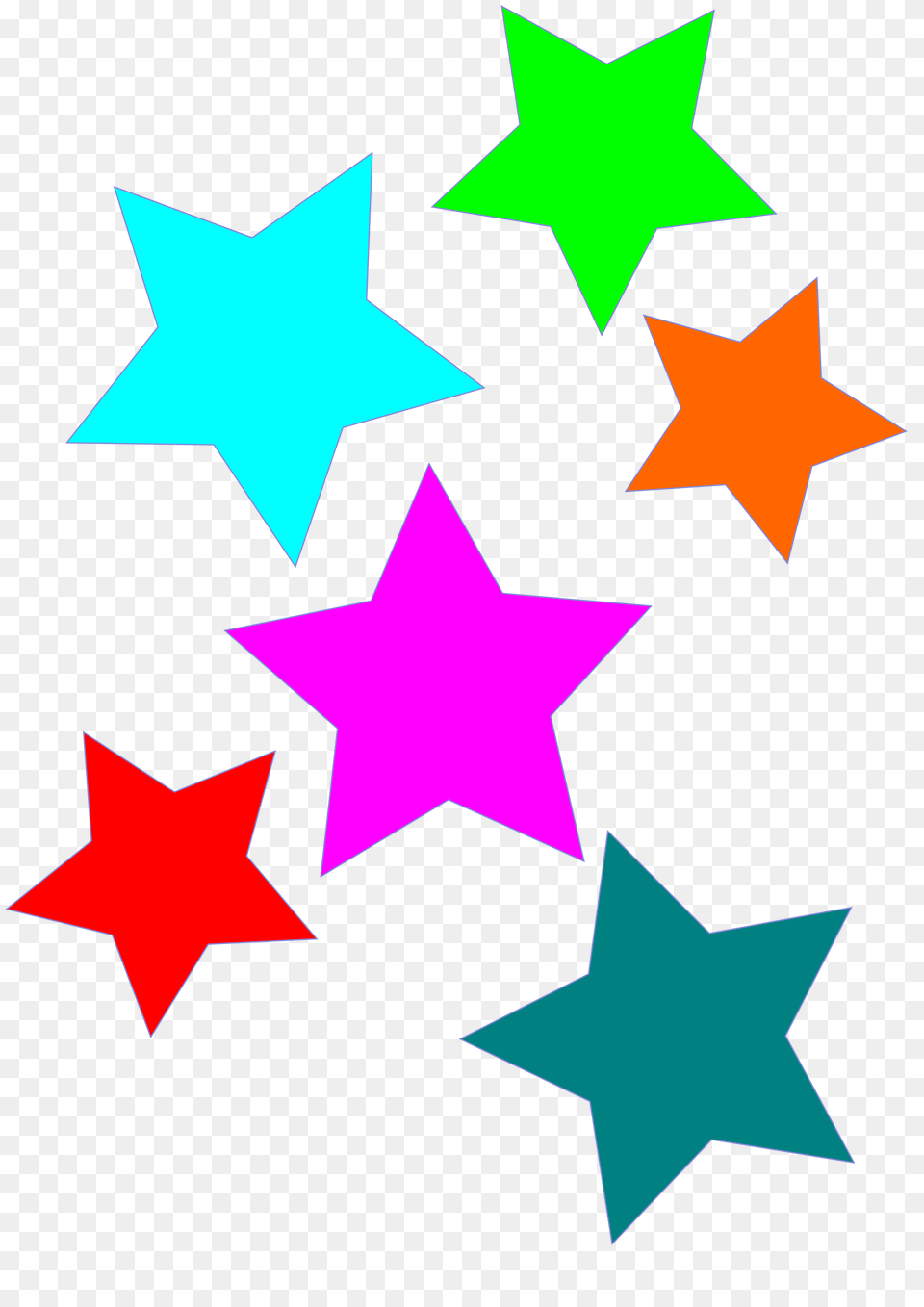 Colorful Stars Clipart, Star Symbol, Symbol Free Png