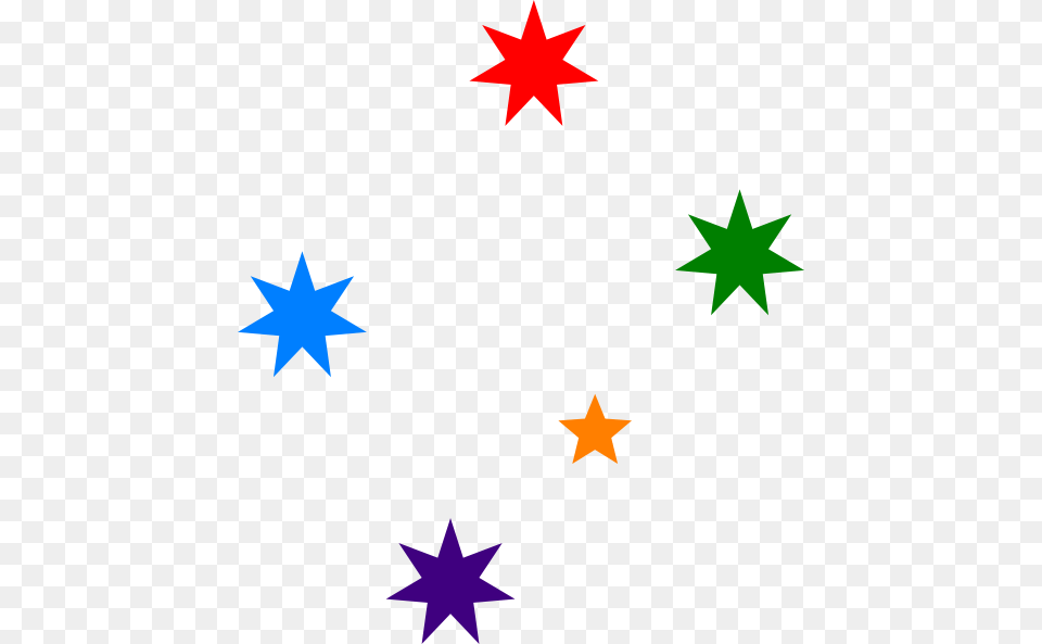Colorful Stars Clipart Southern Cross Tattoo, Star Symbol, Symbol, Leaf, Plant Free Png Download
