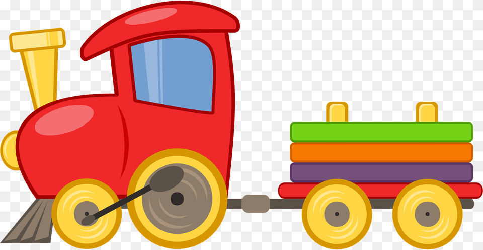 Colorful Toy Train Engine And Car Clipart, Bulldozer, Machine, Transportation, Vehicle Free Png Download