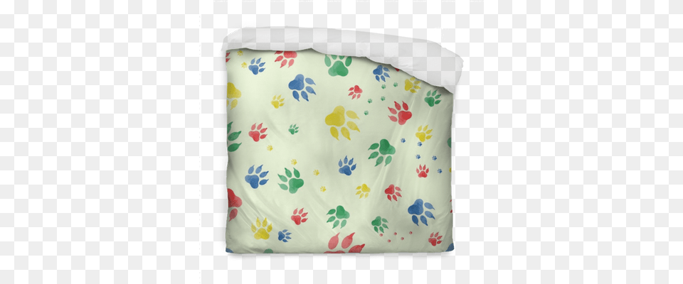 Colorful Traces Of Paws Made In Watercolor On A Light Cushion, Home Decor, Diaper, Paper Free Transparent Png