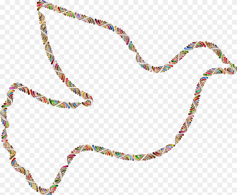 Colorful Trendy Peace Dove 2 Variation 2 No Background Peace Dove Christmas Clipart, Accessories, Jewelry, Necklace Png Image