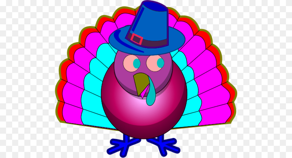 Colorful Turkey Pink Turkey Clip Art, Clothing, Hat, Purple, Dynamite Png Image