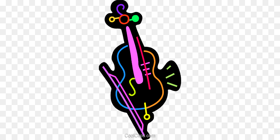 Colorful Violin Royalty Vector Clip Art Illustration, Musical Instrument, Device, Grass, Lawn Free Png Download