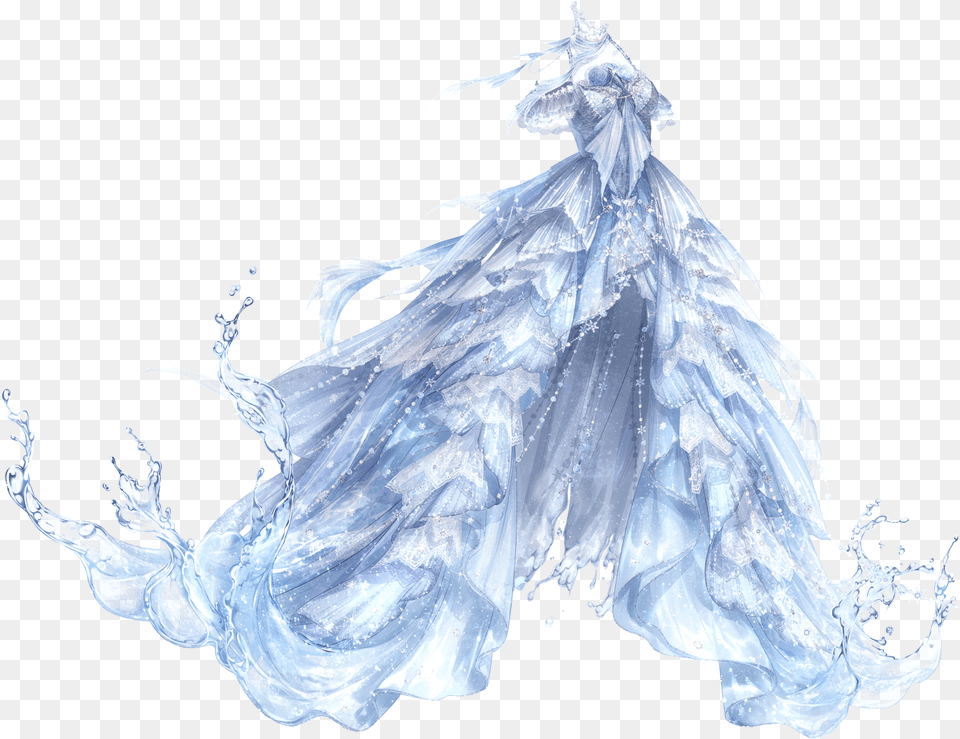 Colorful Water Wave Drawing Water Dress Highresolution Love Nikki, Plastic, Ice, Bridal Veil, Wedding Free Png Download
