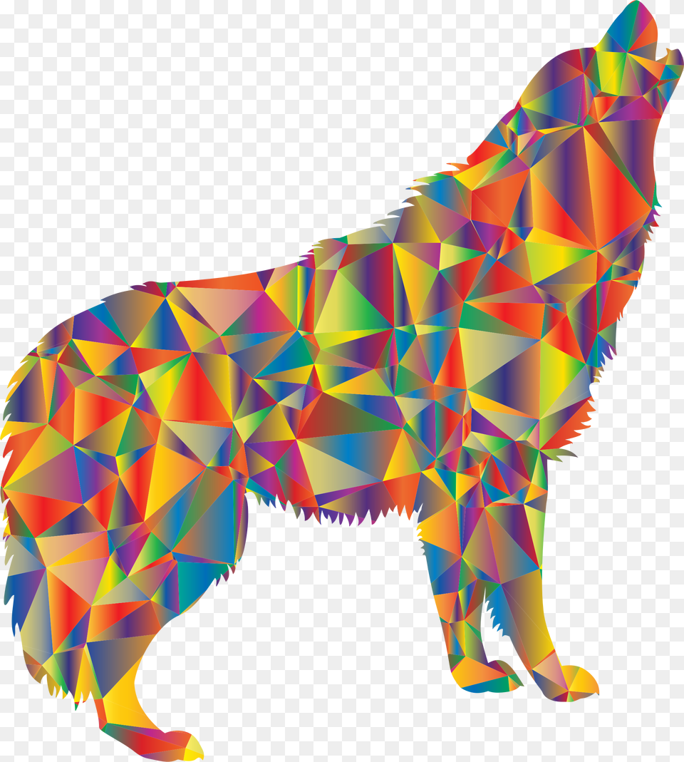 Colorful Wolf Transparent, Art, Graphics, Animal, Coyote Png
