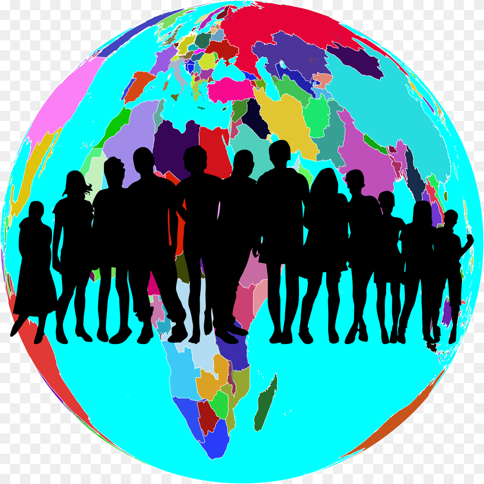 Colorful World Globe Human Family Freeuse World Globe, Adult, Person, Man, Male Free Png Download