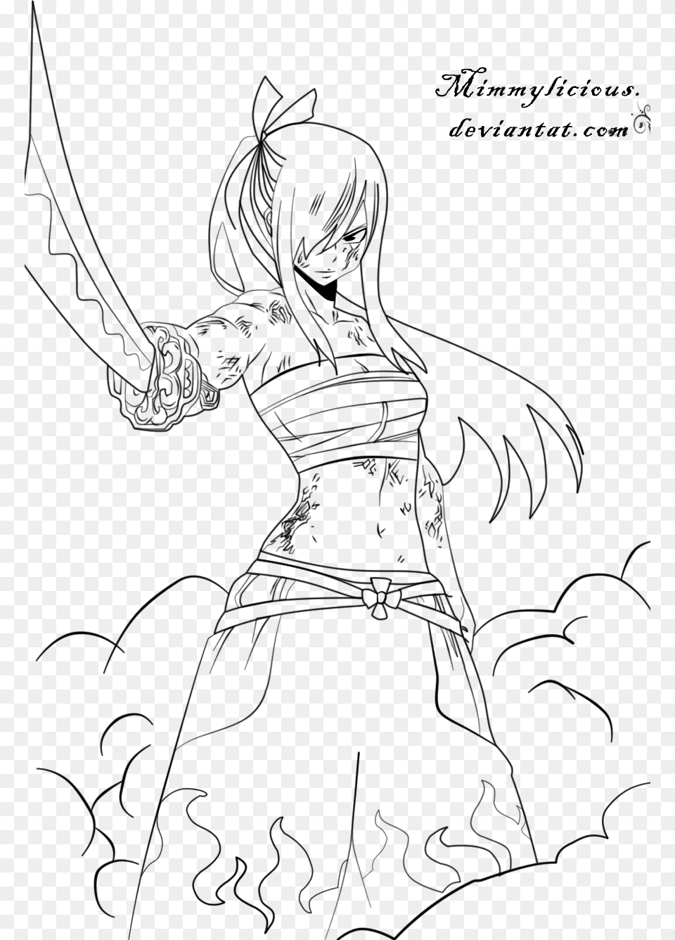 Coloriage Anim Coloriage De Fairy Tail Avec Natsu Fairytail Erza Coloring Pages, Stencil, People, Person, Animal Png