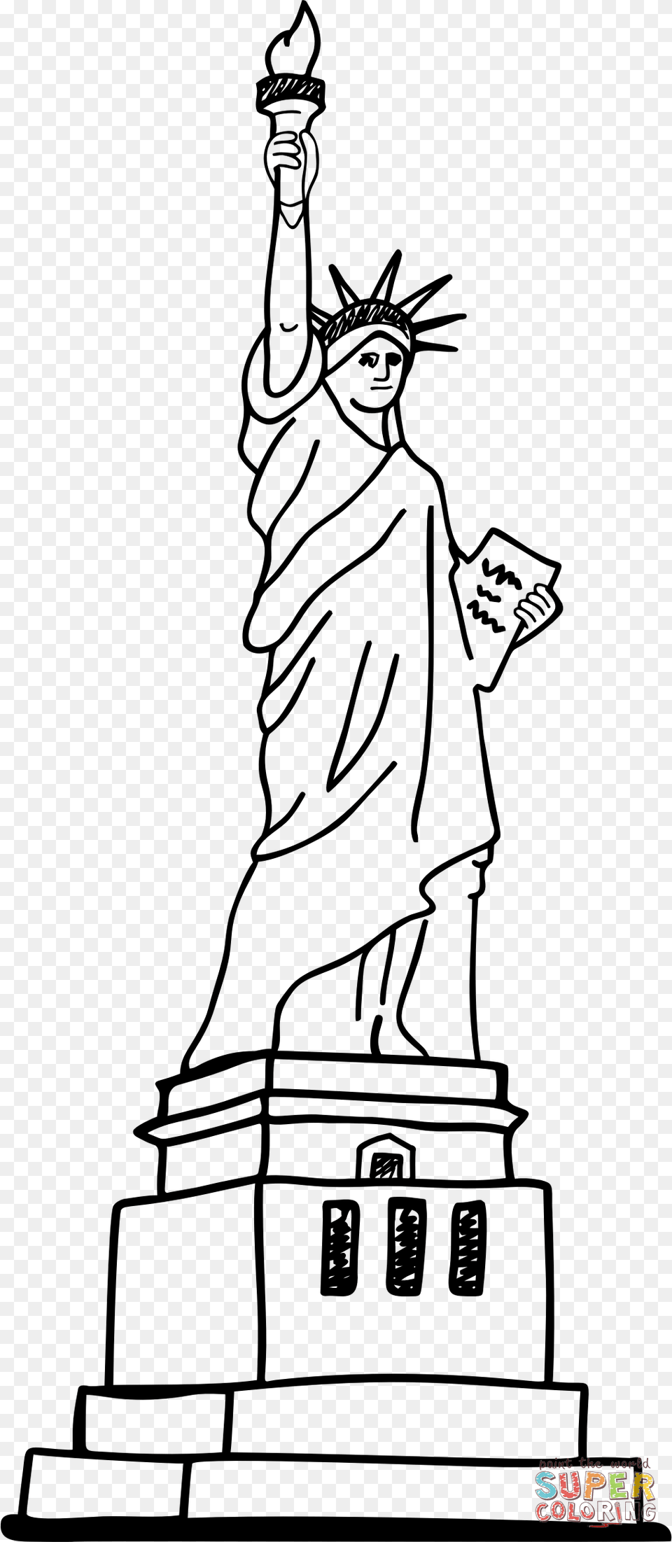 Coloriage Statue De La Libert, Game, Super Mario Free Png