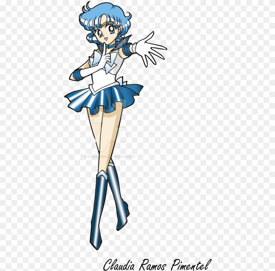 Colorindo Sailor Mercury By Https Comics, Book, Publication, Person, Face Free Png Download