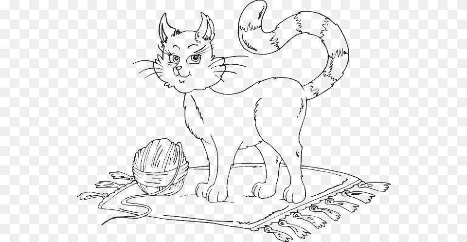 Coloring Book, Animal, Cat, Mammal, Pet Png Image