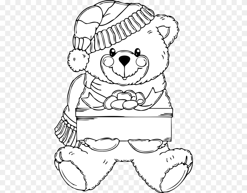 Coloring Book Bear Christmas Greeting Amp Note Cards Christmas Teddy Bear Clipart Black And White, Baby, Person, Accessories, Glasses Png