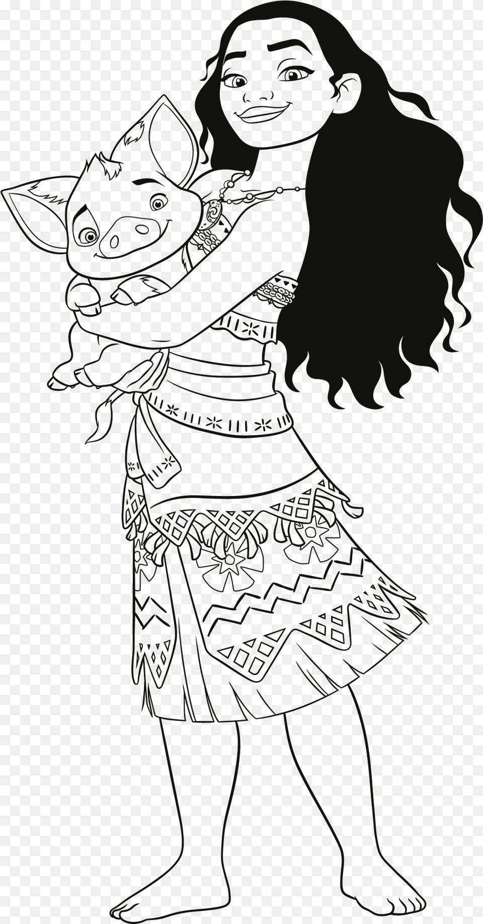 Coloring Book Connect The Dots The Walt Disney Company Moana Dot To Dot Printable, Person, Face, Head, Animal Free Png Download