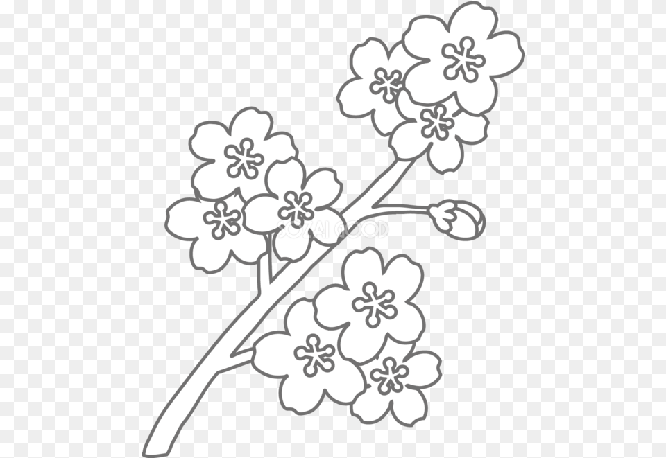 Coloring Book Floral Design Black And Sakura Flower Black And White, Art, Floral Design, Graphics, Pattern Free Png