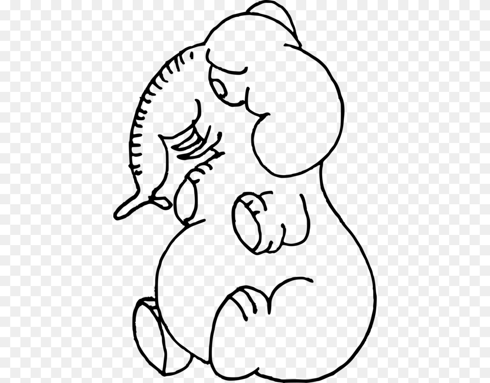Coloring Book Line Art Drawing Child Mammal, Gray Free Png Download